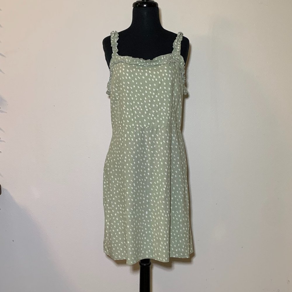 Angel Kiss Ruffled Hem Polkadot Dress